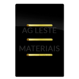 Conjunto Interruptor Triplo Simples 4x2 - Novara Preto Brilhante Gold